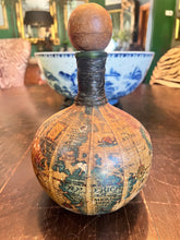 Load image into Gallery viewer, Antique Leather wrapped Map Decanter Bottle - Vintage AnthropologyVintage Anthropology