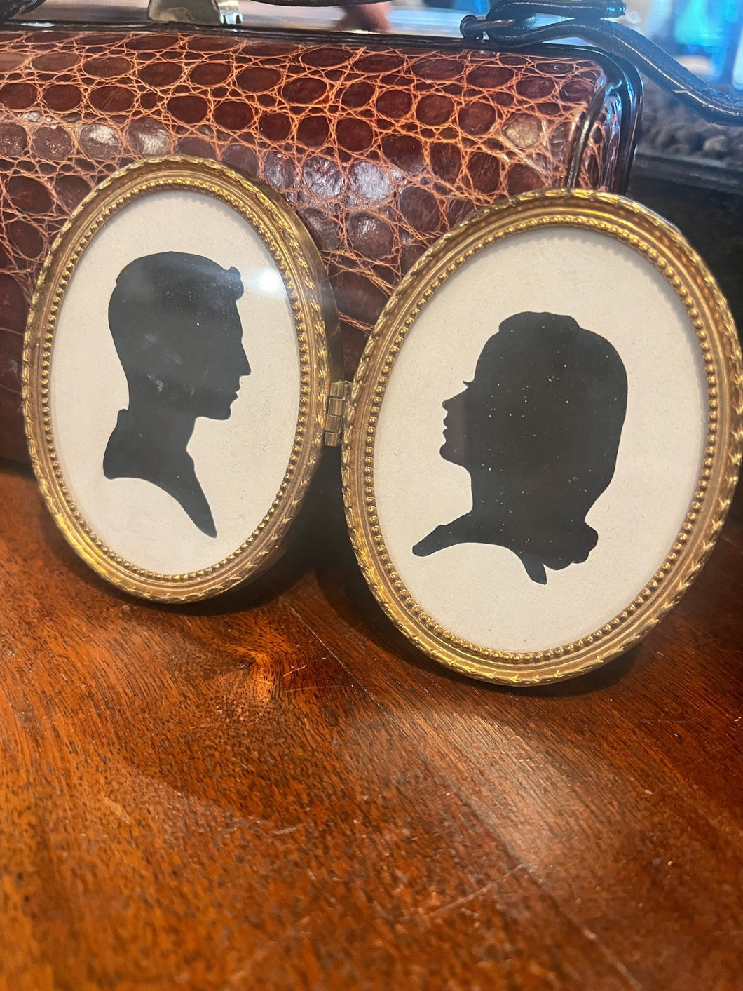 Antique Pair Silhouettes 1800s - Vintage AnthropologyVintage Anthropology