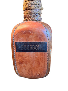 Antique Leather wrapped burboun Decanter Bottle