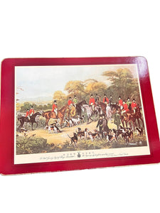 Vintage equestrian English Hunt Table Mats￼ - Vintage AnthropologyVintage Anthropology