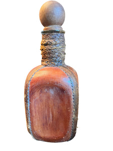 Antique Leather wrapped burboun Decanter Bottle