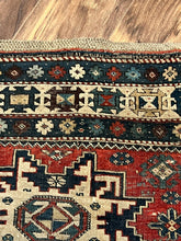 Load image into Gallery viewer, Antique Kazak Wool Throw Rug - Vintage AnthropologyVintage Anthropology
