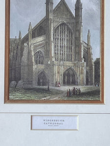 Vintage Lithographic Print Winchester Cathedral - Vintage AnthropologyVintage Anthropology