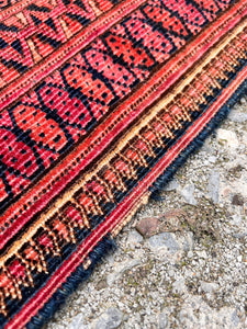 Antique Bokhara Hand Woven Rug - Vintage AnthropologyVintage Anthropology