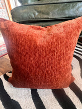 Load image into Gallery viewer, Rust chenille Down Pillow by Vintage Anthropology - Vintage AnthropologyVintage Anthropology