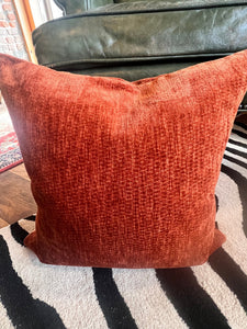 Rust chenille Down Pillow by Vintage Anthropology - Vintage AnthropologyVintage Anthropology