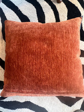 Load image into Gallery viewer, Rust chenille Down Pillow by Vintage Anthropology - Vintage AnthropologyVintage Anthropology