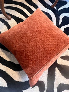 Rust chenille Down Pillow by Vintage Anthropology - Vintage AnthropologyVintage Anthropology