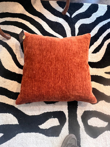 Rust chenille Down Pillow by Vintage Anthropology - Vintage AnthropologyVintage Anthropology