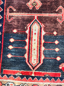 Antique Persian Pictorial Wool Hand Knotted Runner - Vintage AnthropologyVintage Anthropology
