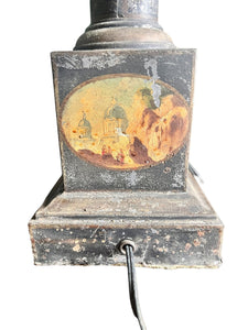 Antique 19th century French Tole Painted Lamp - Vintage AnthropologyVintage Anthropology