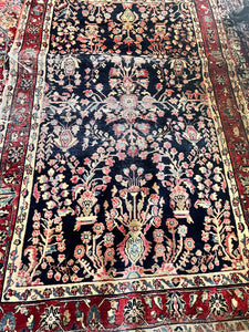 Antique Mohajeran Sarouk Oriental Carpet Area Rug - Vintage AnthropologyVintage Anthropology