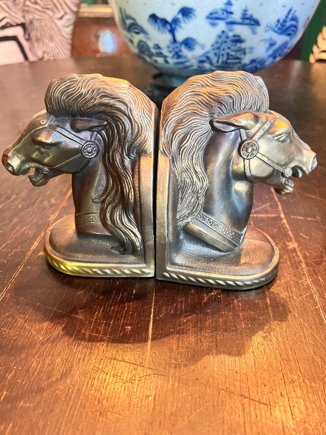 Vintage Metal Horse Equestrian Bookends - Vintage AnthropologyVintage Anthropology