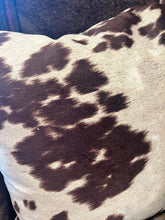 Load image into Gallery viewer, Faux CowHide Down Pillow by Vintage Anthropology - Vintage AnthropologyVintage Anthropology