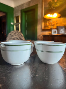 Vintage Set of Restaurant Ware Green and White Cups - Vintage AnthropologyVintage Anthropology