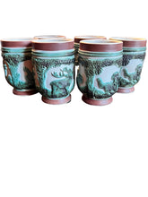 Load image into Gallery viewer, Set of Six Hunt Scene Ceramic Cups German Stein - Vintage AnthropologyVintage Anthropology