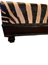 Load image into Gallery viewer, Genuine Zebra Hide Cocktail Ottoman