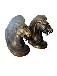 Vintage Metal Horse Equestrian Bookends