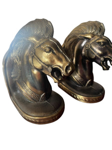 Vintage Metal Horse Equestrian Bookends