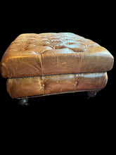 Load image into Gallery viewer, Restoration hardware, Cambridge Chesterfield, Leather Tufted, cocktail ottoman - Vintage AnthropologyVintage Anthropology