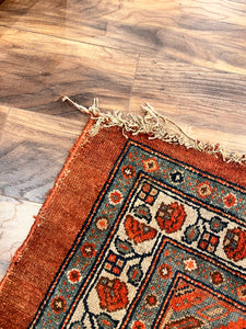 Vintage Hand Knotted Wool Tribal Rug