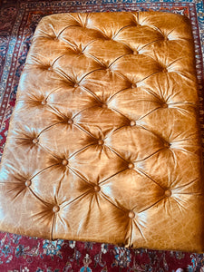 Restoration hardware, Cambridge Chesterfield, Leather Tufted, cocktail ottoman